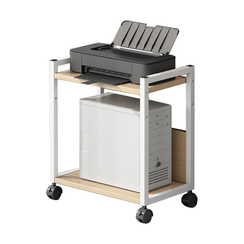 Wood and Metal Bookshelf, Multi Tiers Contemporary Bookcase for Office