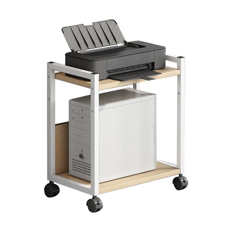 Wood and Metal Bookshelf, Multi Tiers Contemporary Bookcase for Office