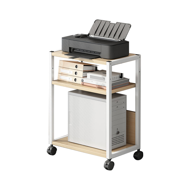 Wood and Metal Bookshelf, Multi Tiers Contemporary Bookcase for Office