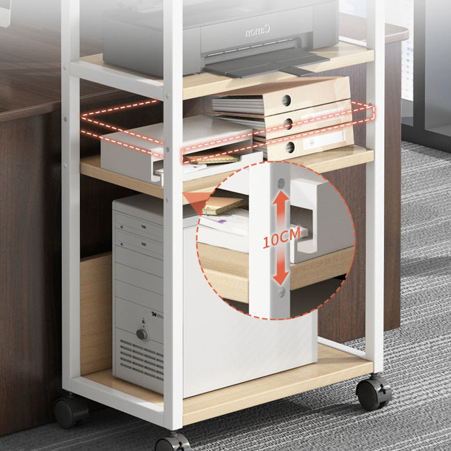 Wood and Metal Bookshelf, Multi Tiers Contemporary Bookcase for Office