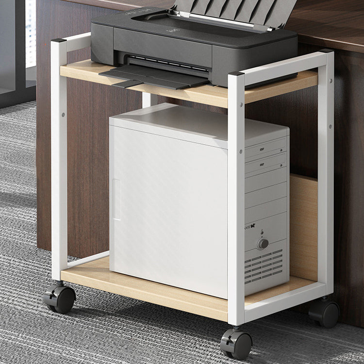 Wood and Metal Bookshelf, Multi Tiers Contemporary Bookcase for Office