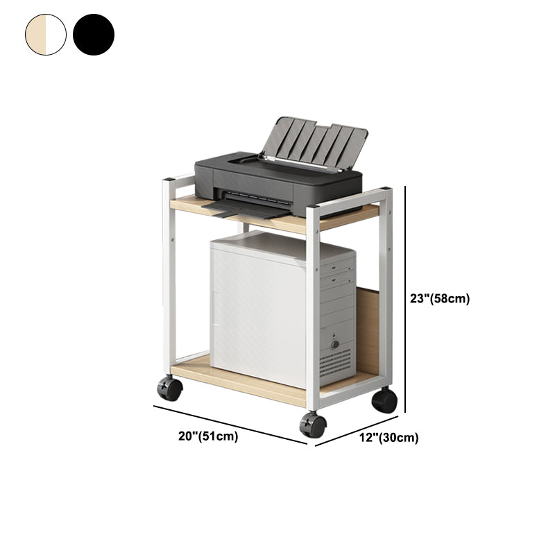 Wood and Metal Bookshelf, Multi Tiers Contemporary Bookcase for Office