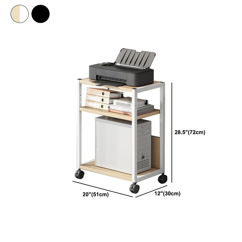 Wood and Metal Bookshelf, Multi Tiers Contemporary Bookcase for Office
