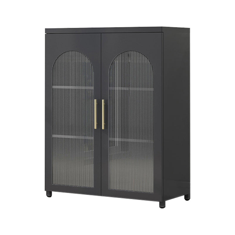Modern Steel Bookcase, Glass Door Closed Back Bookshelf for Any Room