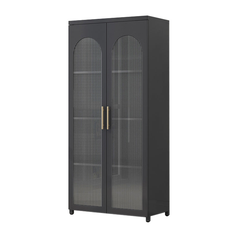 Modern Steel Bookcase, Glass Door Closed Back Bookshelf for Any Room