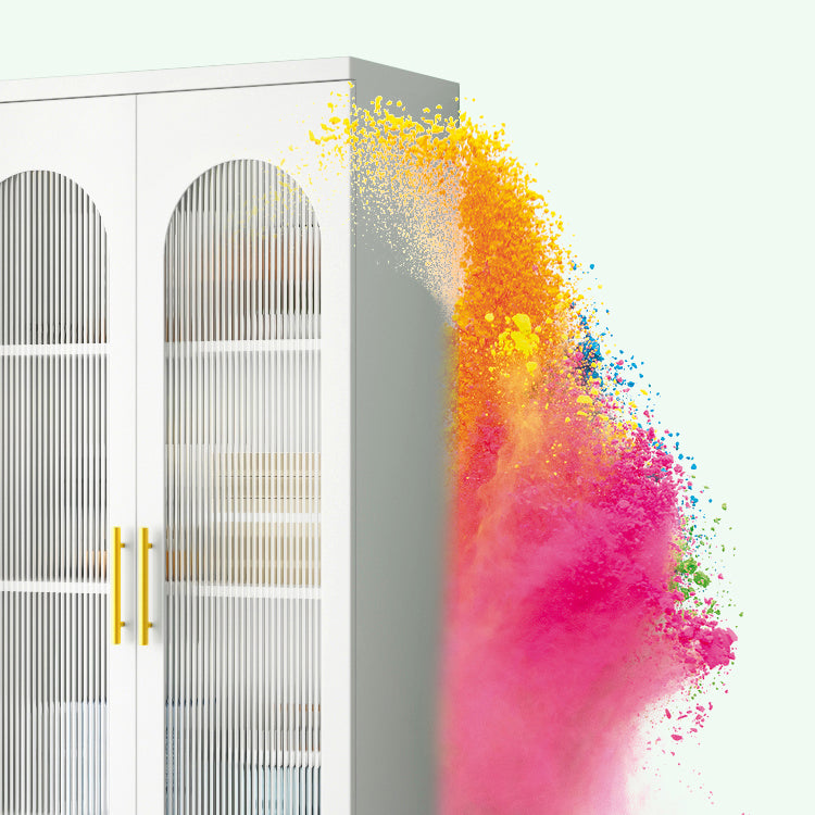 Modern Steel Bookcase, Glass Door Closed Back Bookshelf for Any Room