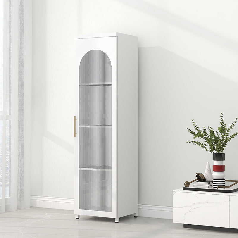 Modern Steel Bookcase, Glass Door Closed Back Bookshelf for Any Room