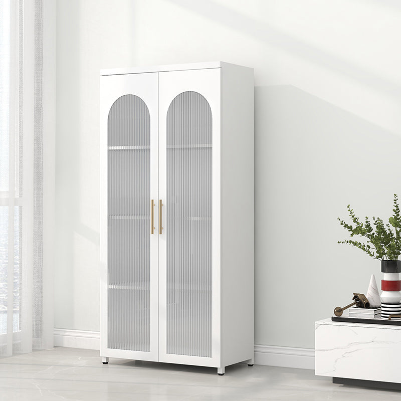 Modern Steel Bookcase, Glass Door Closed Back Bookshelf for Any Room