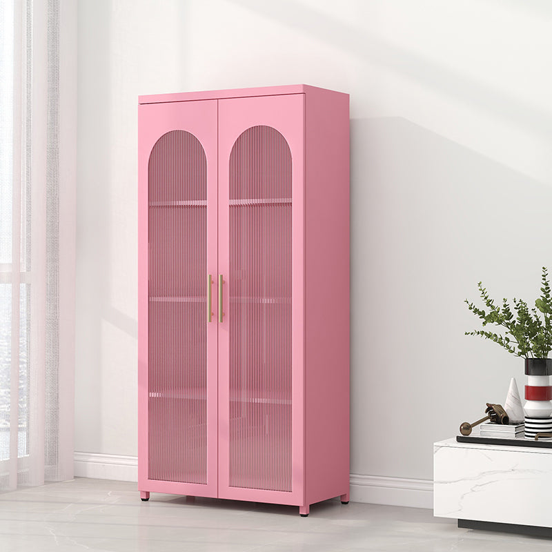 Modern Steel Bookcase, Glass Door Closed Back Bookshelf for Any Room