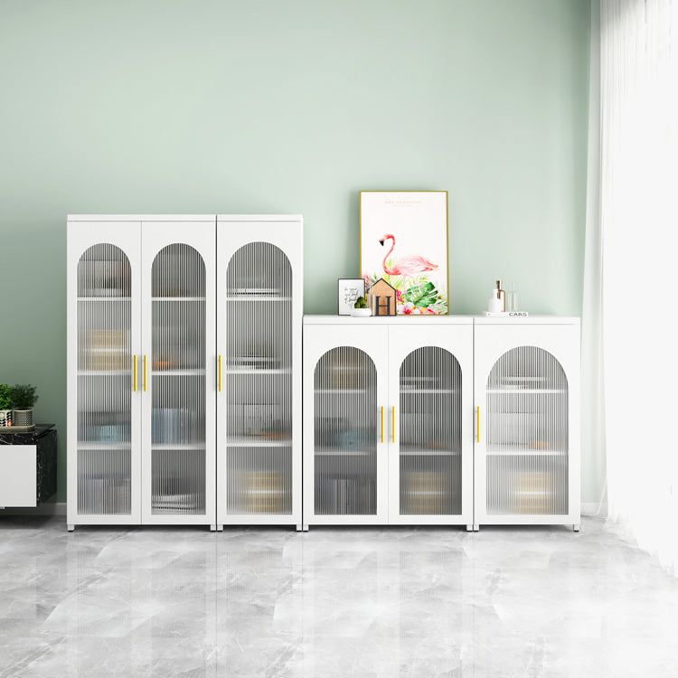 Modern Steel Bookcase, Glass Door Closed Back Bookshelf for Any Room