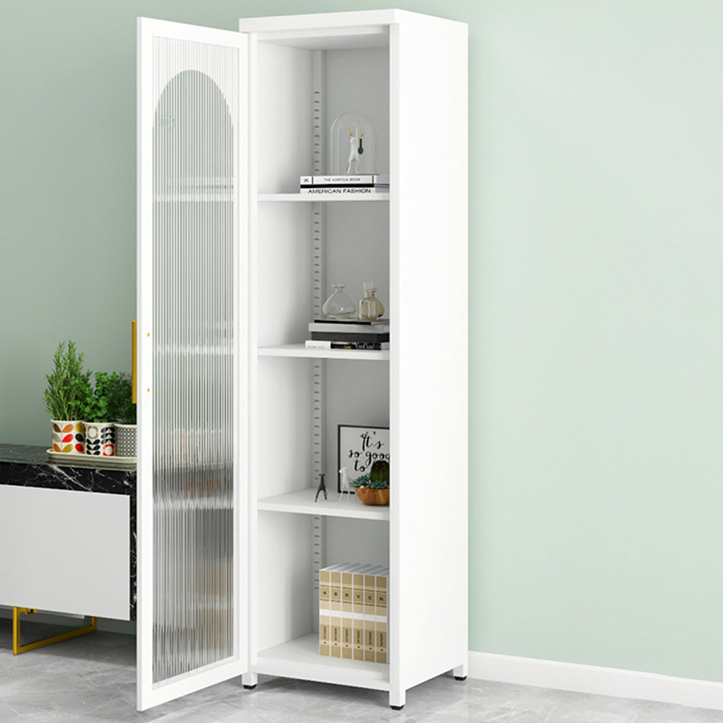 Modern Steel Bookcase, Glass Door Closed Back Bookshelf for Any Room