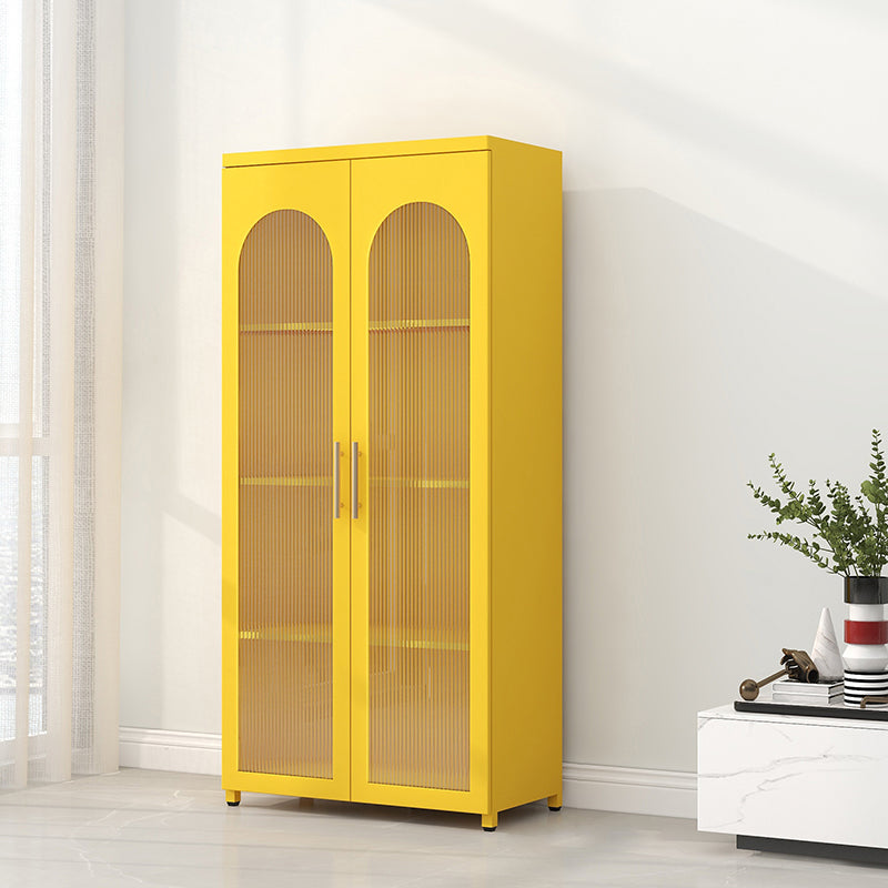 Modern Steel Bookcase, Glass Door Closed Back Bookshelf for Any Room