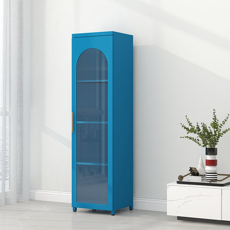 Modern Steel Bookcase, Glass Door Closed Back Bookshelf for Any Room