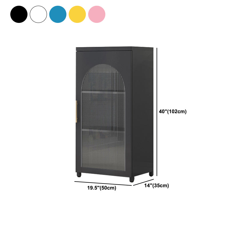 Modern Steel Bookcase, Glass Door Closed Back Bookshelf for Any Room