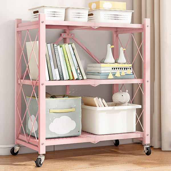 Modern Metal Bookcase, Geometric Open Back Bookshelf for Any Room