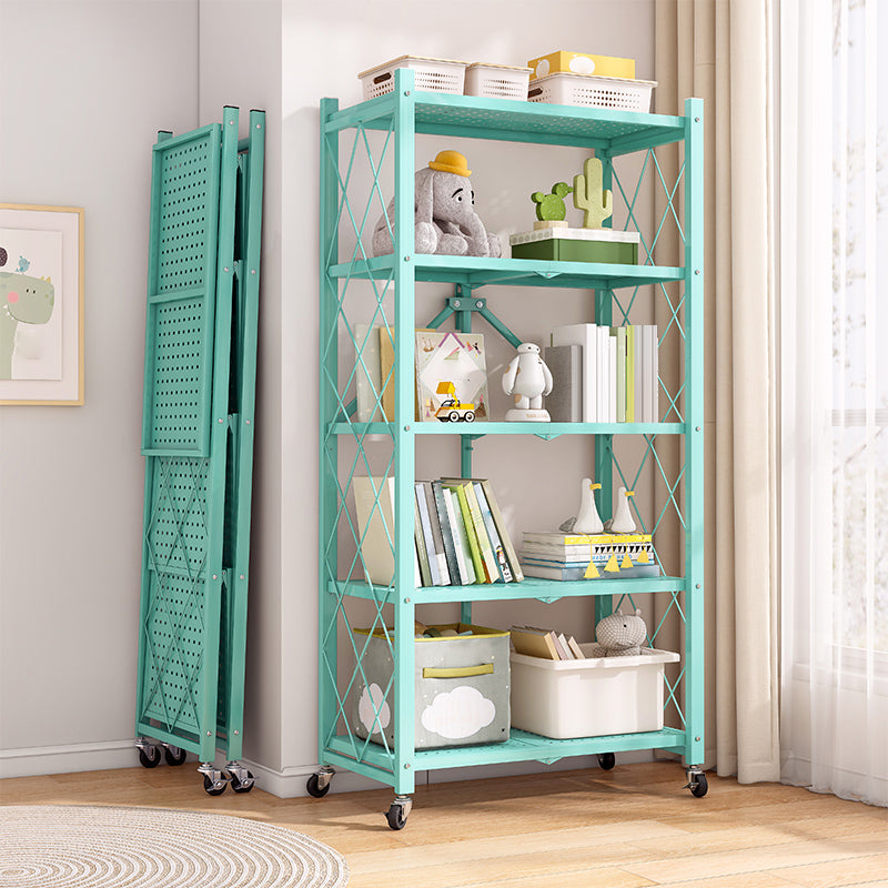 Modern Metal Bookcase, Geometric Open Back Bookshelf for Any Room