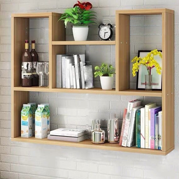 Modern Floating Book Shelf Wall Mounted Manufactured Wood Bookcase