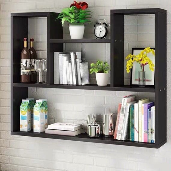Modern Floating Book Shelf Wall Mounted Manufactured Wood Bookcase