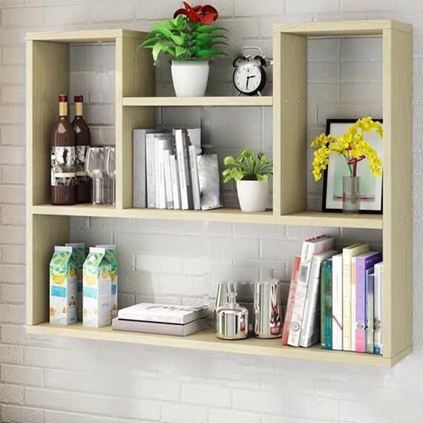 Modern Floating Book Shelf Wall Mounted Manufactured Wood Bookcase