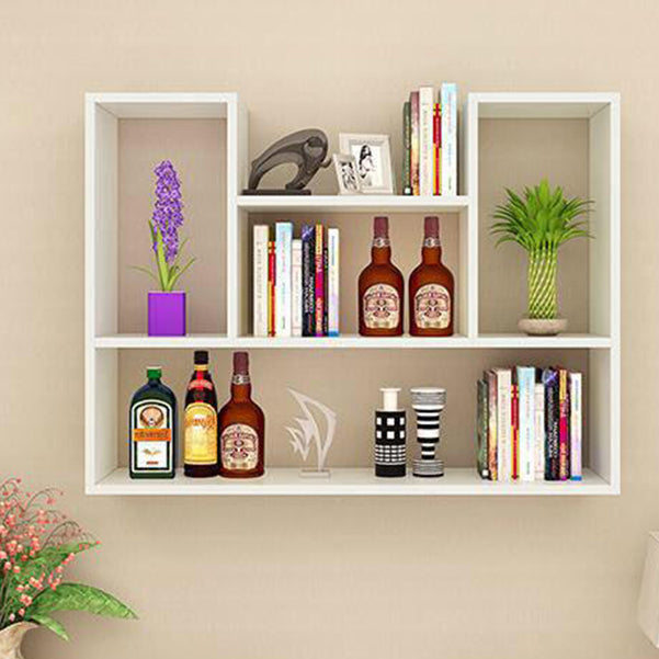 Modern Floating Book Shelf Wall Mounted Manufactured Wood Bookcase