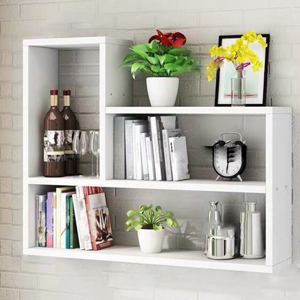 Modern Floating Book Shelf Wall Mounted Manufactured Wood Bookcase