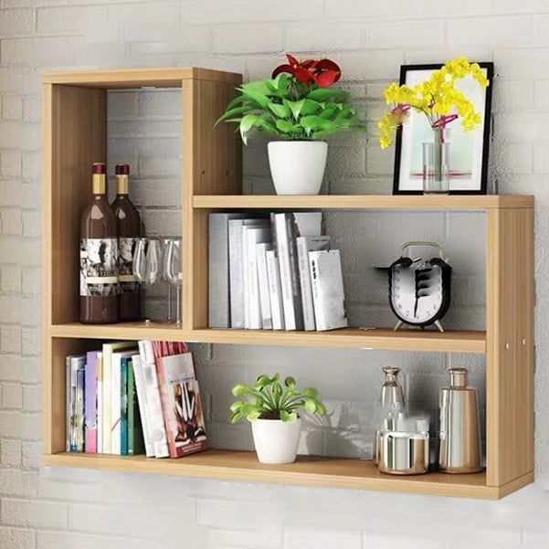 Modern Floating Book Shelf Wall Mounted Manufactured Wood Bookcase
