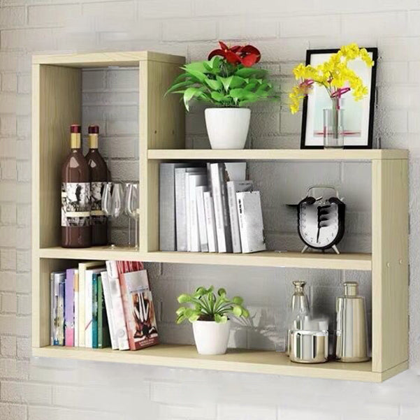 Modern Floating Book Shelf Wall Mounted Manufactured Wood Bookcase
