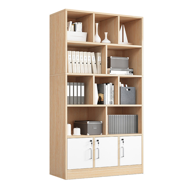 Closed Wooden Bookcase Modern Home Minimalist Living Room Standard Bookshelf