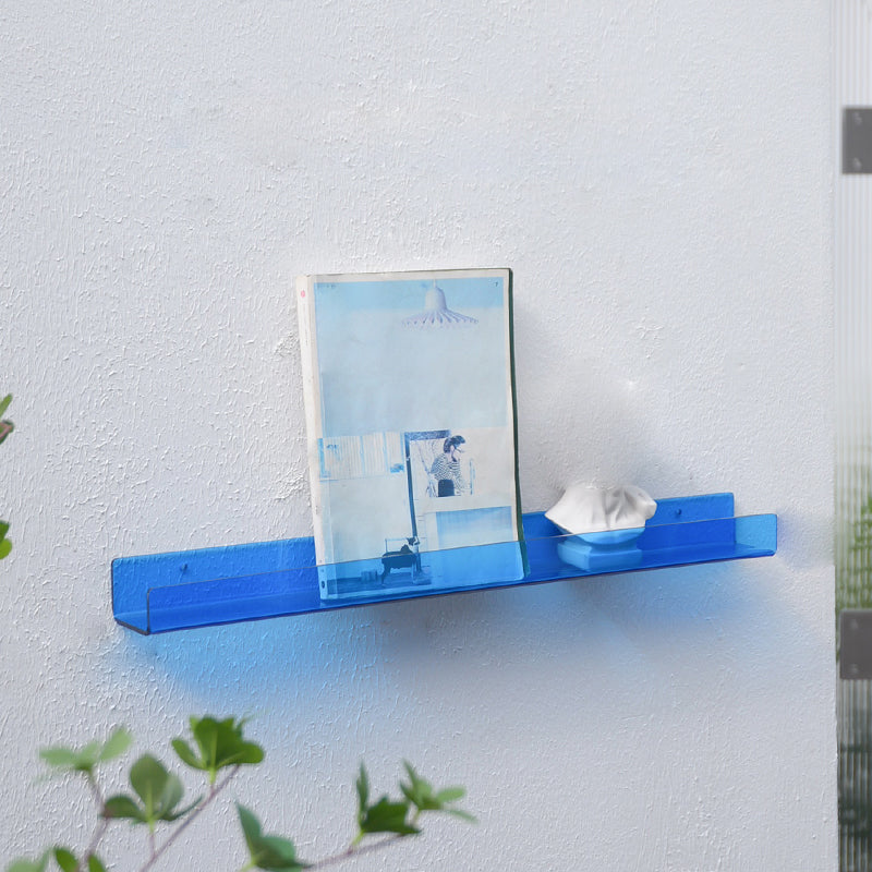 Acrylic Wall Mounted Storage Bookshelf 23.5"L Modern Bookcase for Home