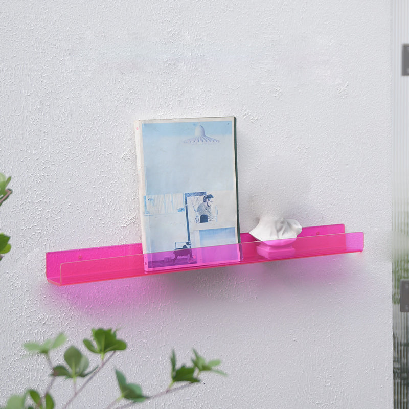 Acrylic Wall Mounted Storage Bookshelf 23.5"L Modern Bookcase for Home