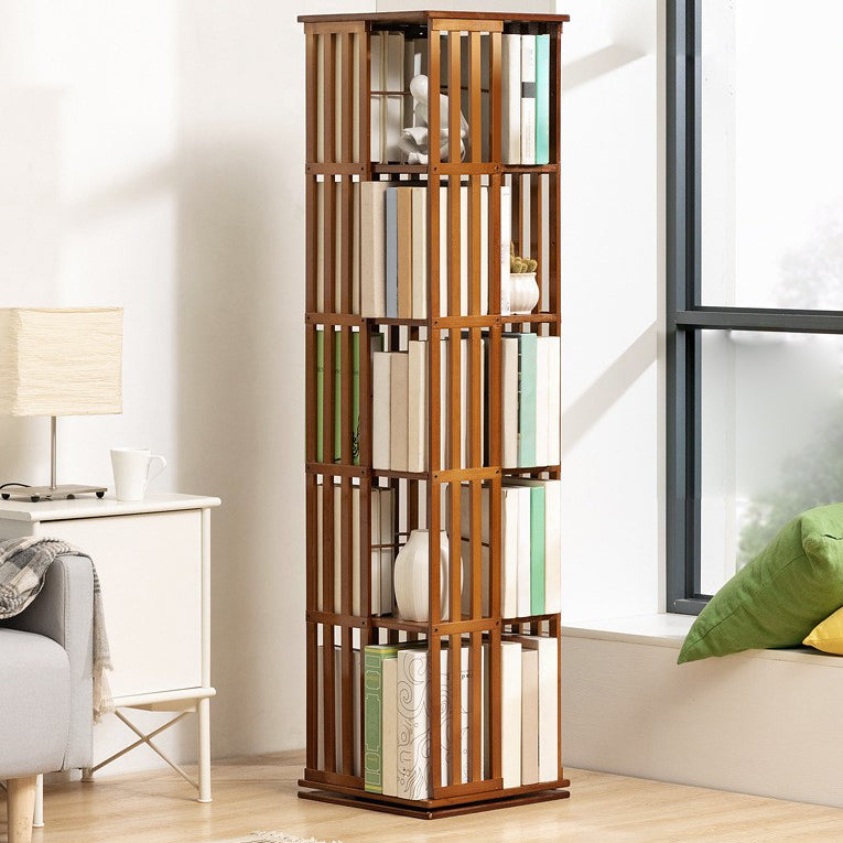 Rotatable Storage Bookshelf Modern Geometric Closed Back Bookcase
