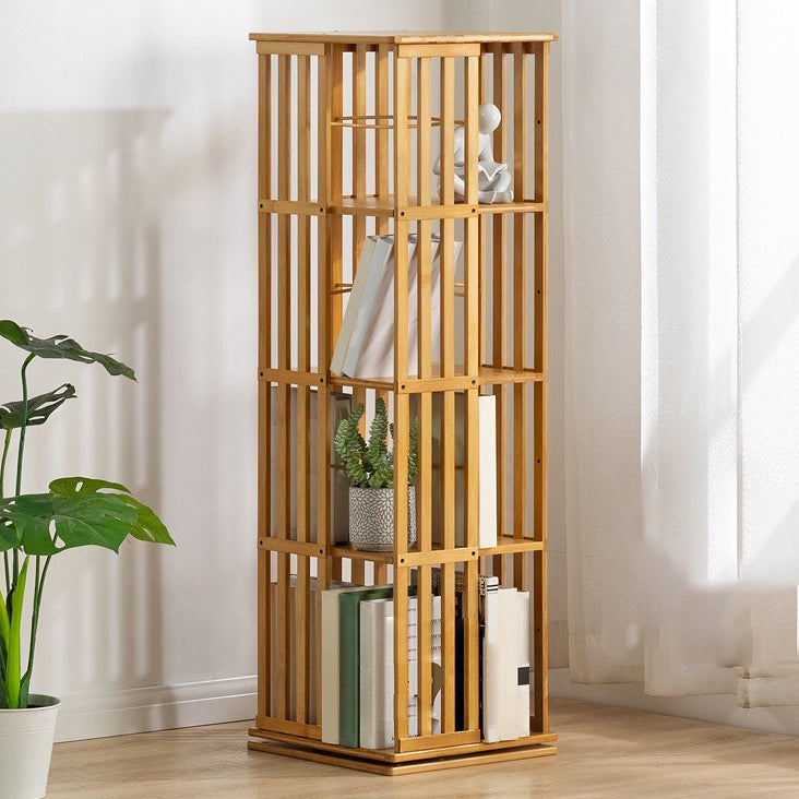 Rotatable Storage Bookshelf Modern Geometric Closed Back Bookcase