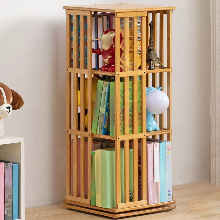Rotatable Storage Bookshelf Modern Geometric Closed Back Bookcase