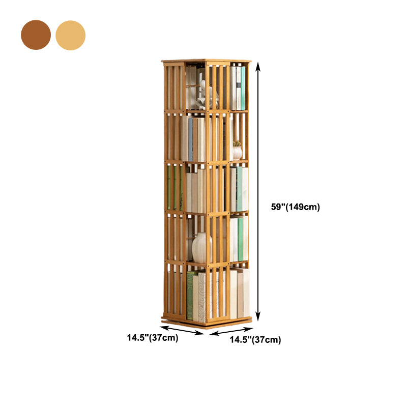 Rotatable Storage Bookshelf Modern Geometric Closed Back Bookcase