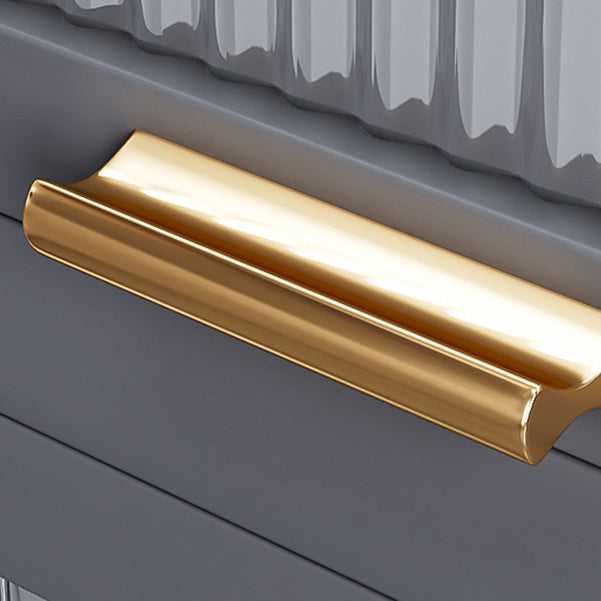 Modern Stainless Steel Bookcase, Grey, Geometric Bookshelf for Any Room with Door