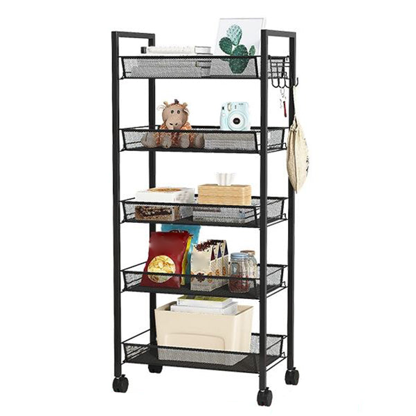 Modern Iron Bookcase, 10.5" W Geometric Bookshelf for Any Room