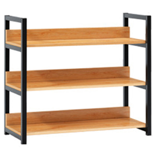 Open Metal Wooden Bookcase Modern Home Living Room Bookshelf