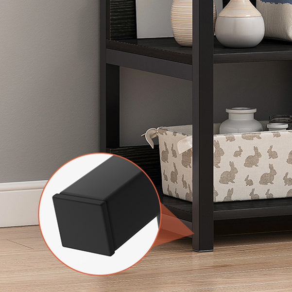 Open Metal Wooden Bookcase Modern Home Living Room Bookshelf