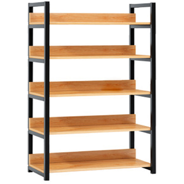 Open Metal Wooden Bookcase Modern Home Living Room Bookshelf