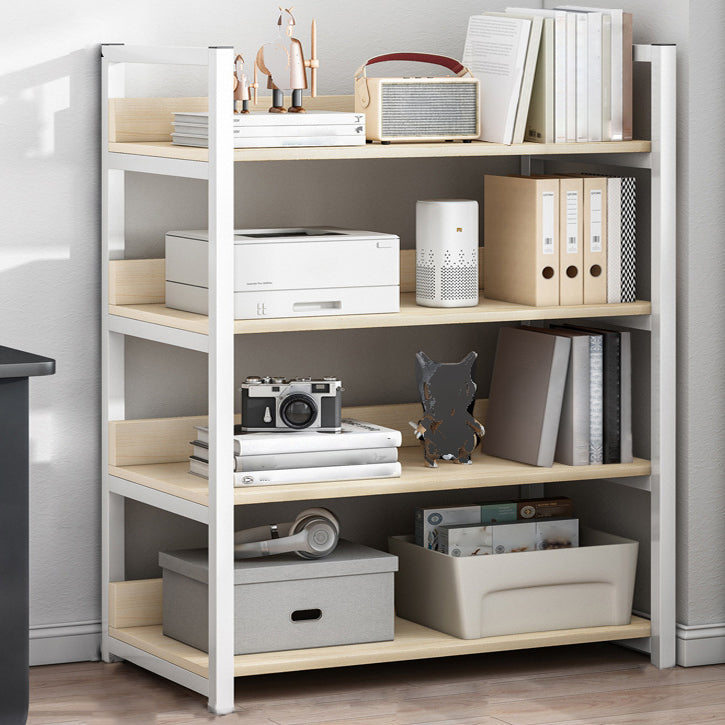 Open Metal Wooden Bookcase Modern Home Living Room Bookshelf