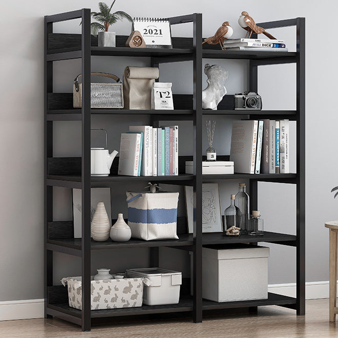 Open Metal Wooden Bookcase Modern Home Living Room Bookshelf