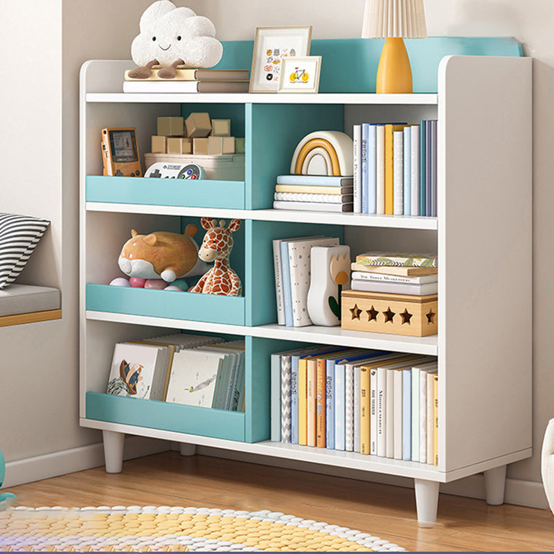 4-Tier Contemporary Bookshelf Standard Engineered Wood Bookcase 11.8" Wide