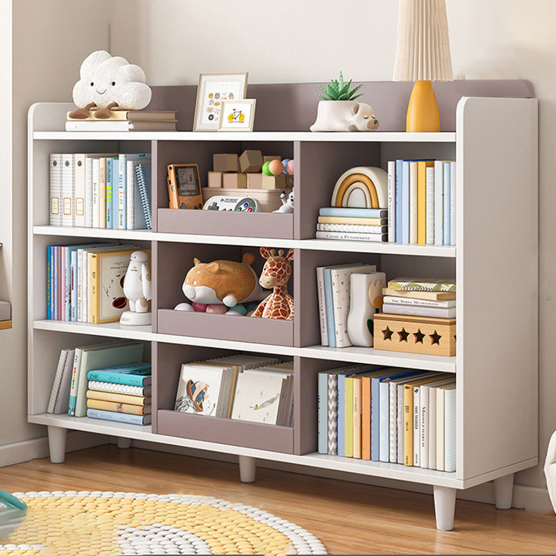 4-Tier Contemporary Bookshelf Standard Engineered Wood Bookcase 11.8" Wide