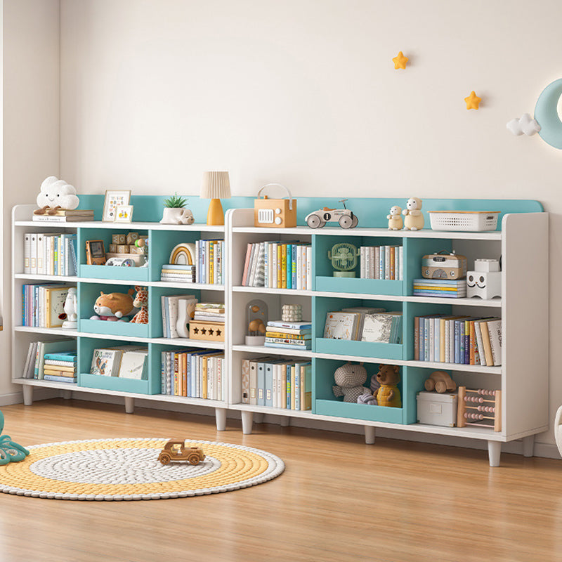 4-Tier Contemporary Bookshelf Standard Engineered Wood Bookcase 11.8" Wide