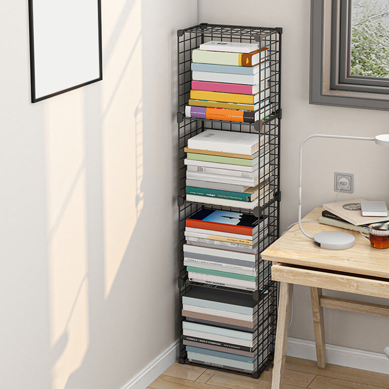 Contemporary Metal Bookcase Closed Back Bookshelf for Living Room