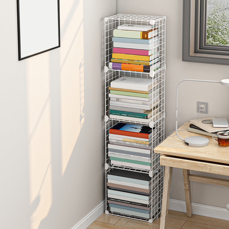 Contemporary Metal Bookcase Closed Back Bookshelf for Living Room