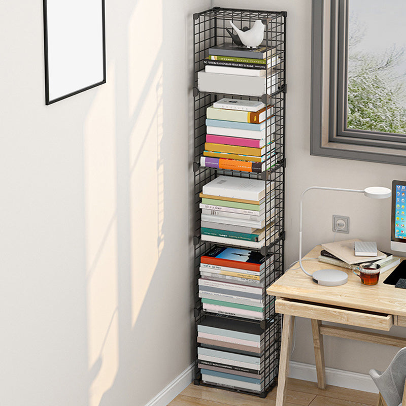Contemporary Metal Bookcase Closed Back Bookshelf for Living Room