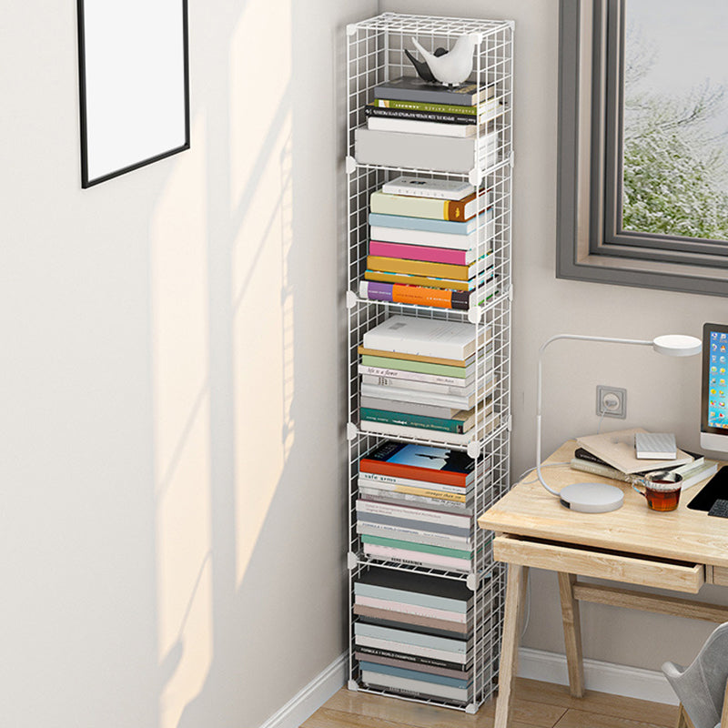 Contemporary Metal Bookcase Closed Back Bookshelf for Living Room