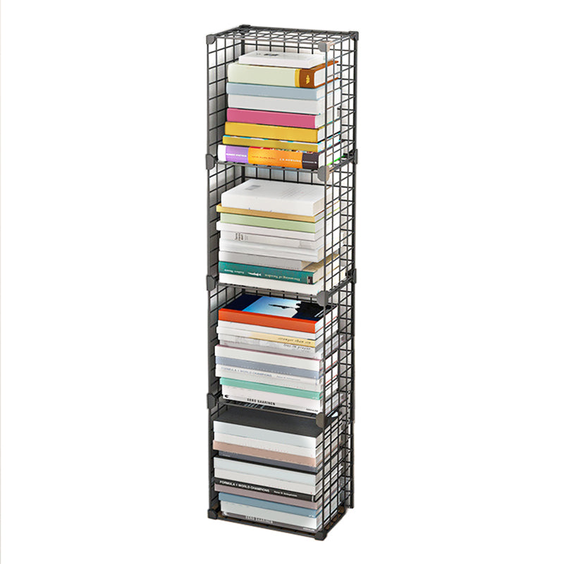 Contemporary Metal Bookcase Closed Back Bookshelf for Living Room