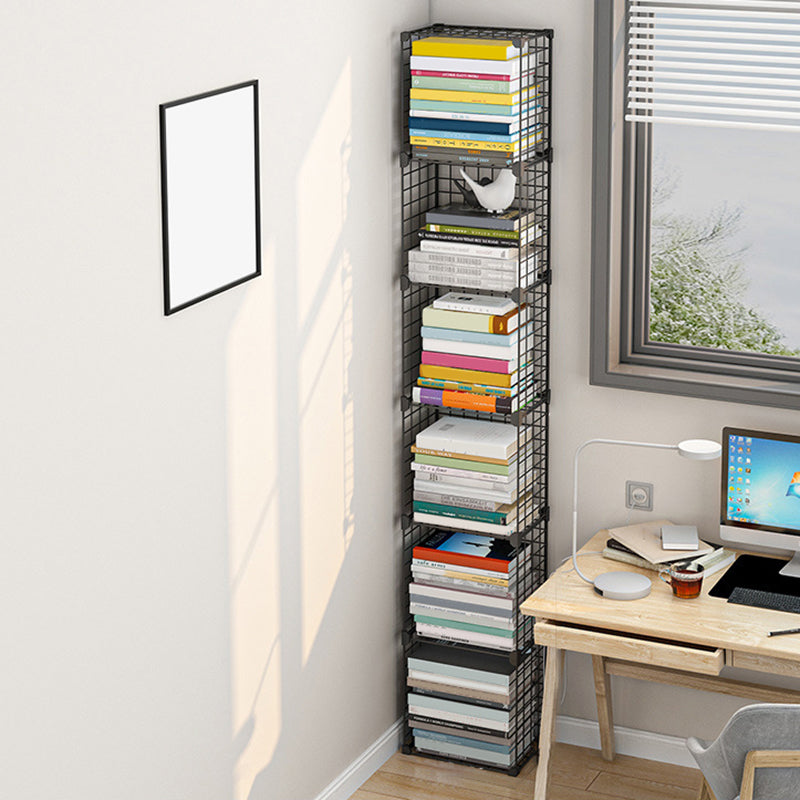 Contemporary Metal Bookcase Closed Back Bookshelf for Living Room